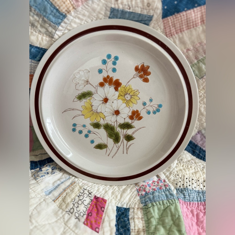 Vintage Four Seasons “Early Summer” Stoneware Floral cottagecore farmhouse plate